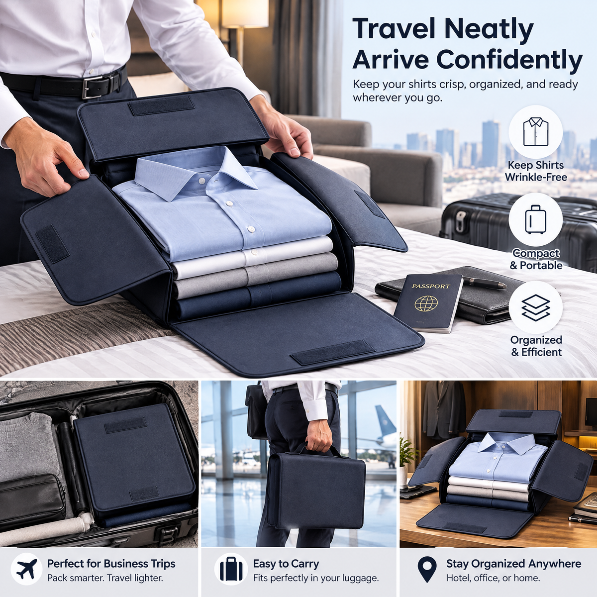 zyqvurel™ Fold-Over Travel Shirt Organizer