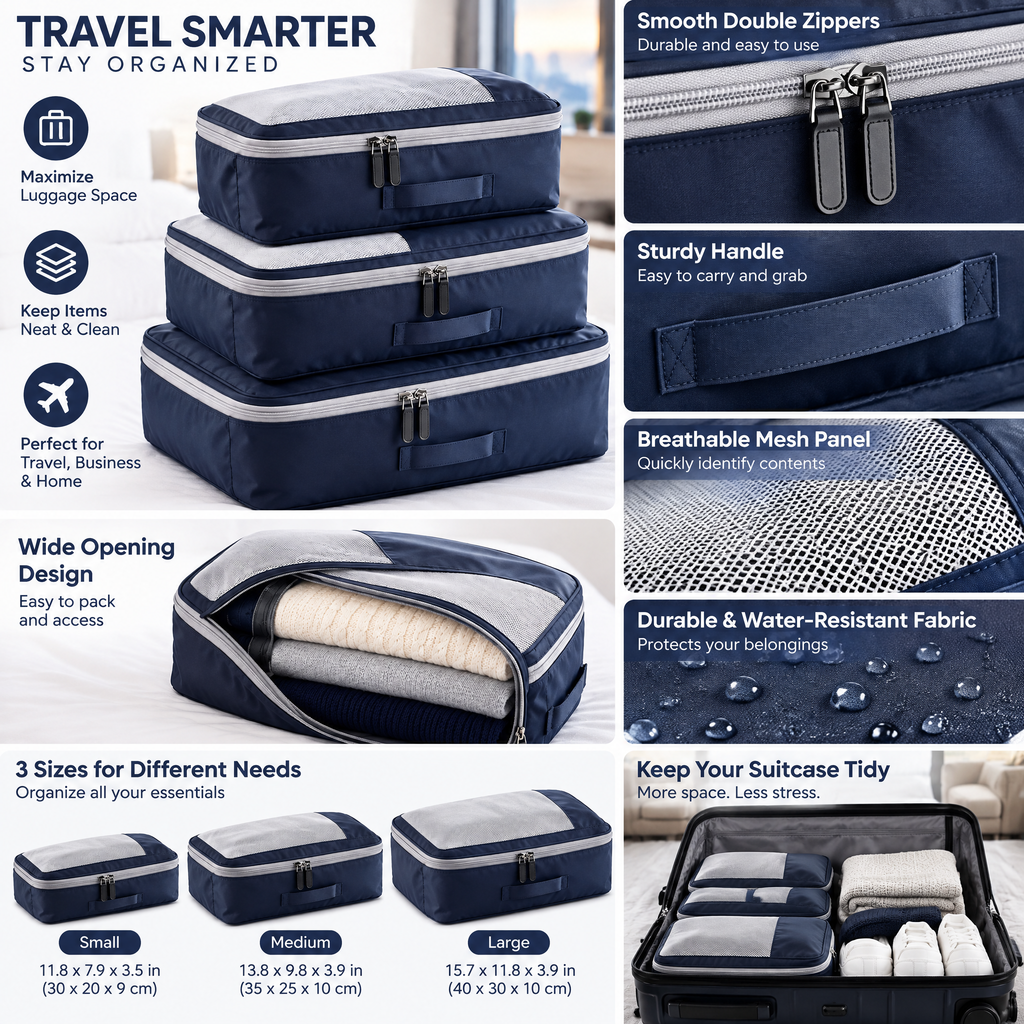 zyqvurel™ Four-Piece Mesh-Top Clothing Cube Set