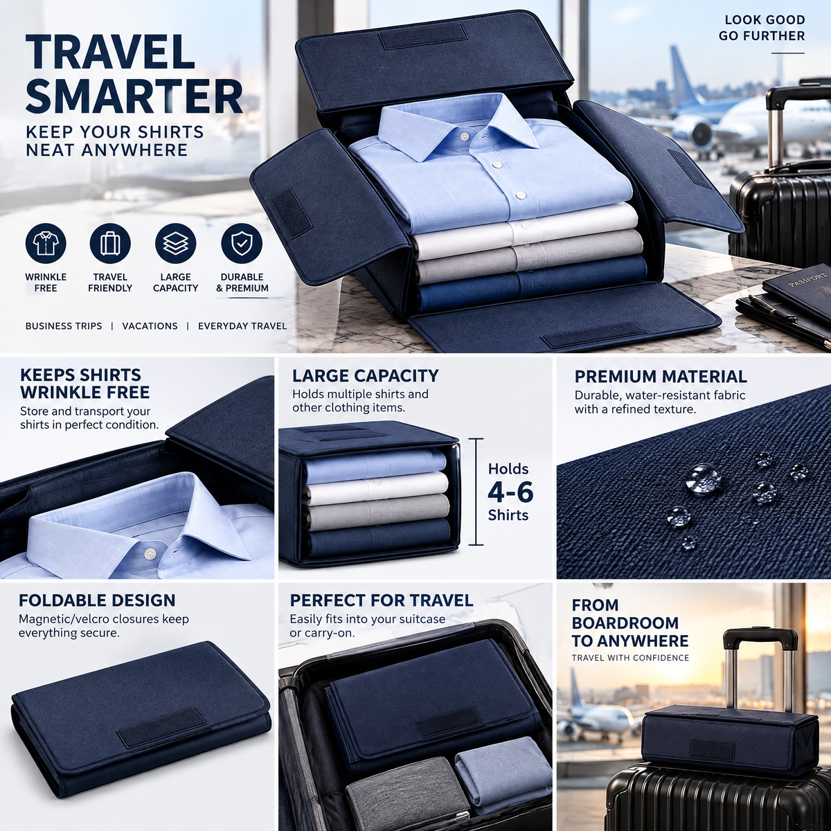 zyqvurel™ Fold-Over Travel Shirt Organizer