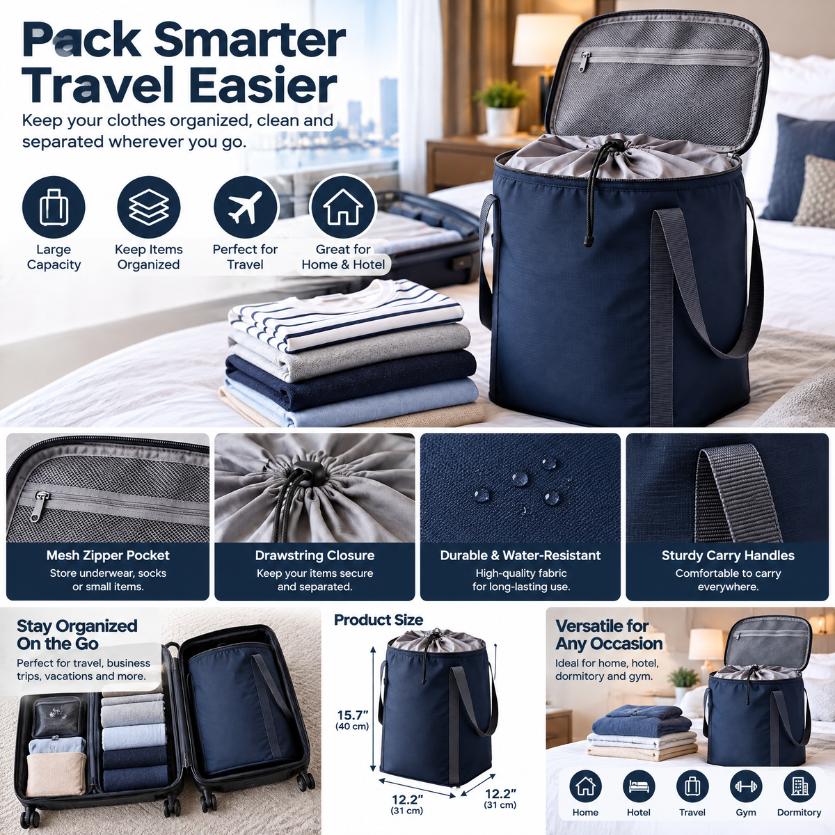 zyqvurel™ Travel Laundry and Clothing Separator Bag