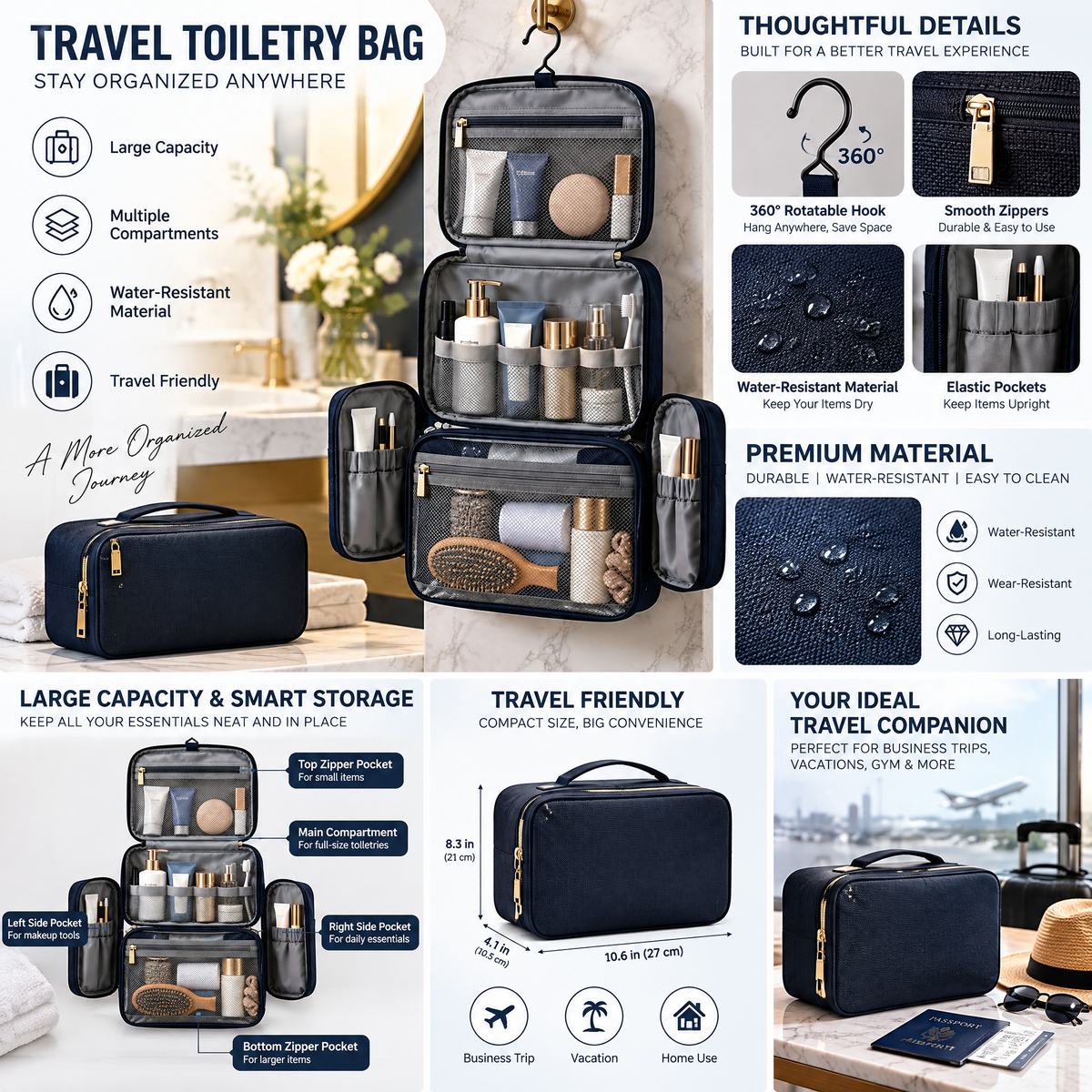 zyqvurel™ Hanging Travel Toiletry Organizer