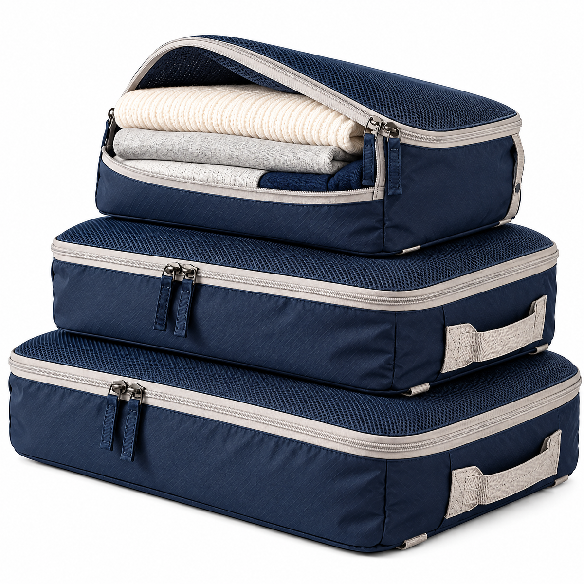zyqvurel™ Three-Piece Structured Packing Cube Set