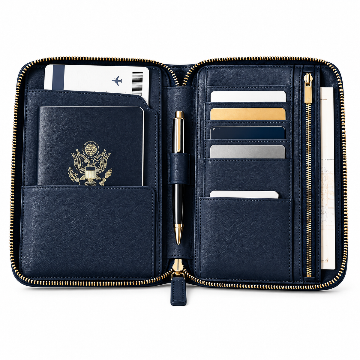 zyqvurel™ Zip-Around Passport and Travel Document Wallet