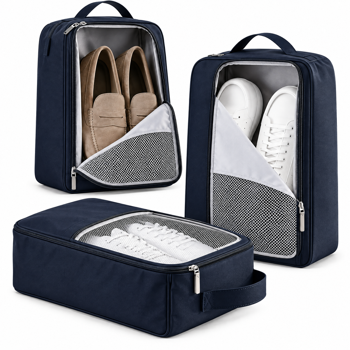 zyqvurel™ Navy Travel Shoe Organizer Bag Set