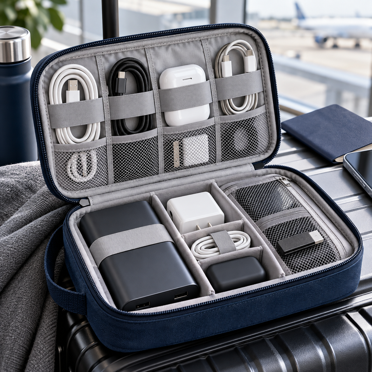 zyqvurel™ Travel Tech Cable and Charger Organizer